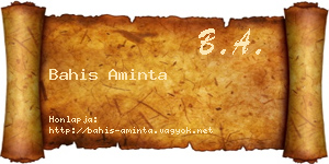 Bahis Aminta névjegykártya